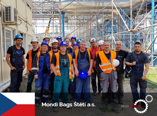 Mondi Bags Štětí a.s. – zváračské a montážne práce regeneračného kotla 2800 tds/d